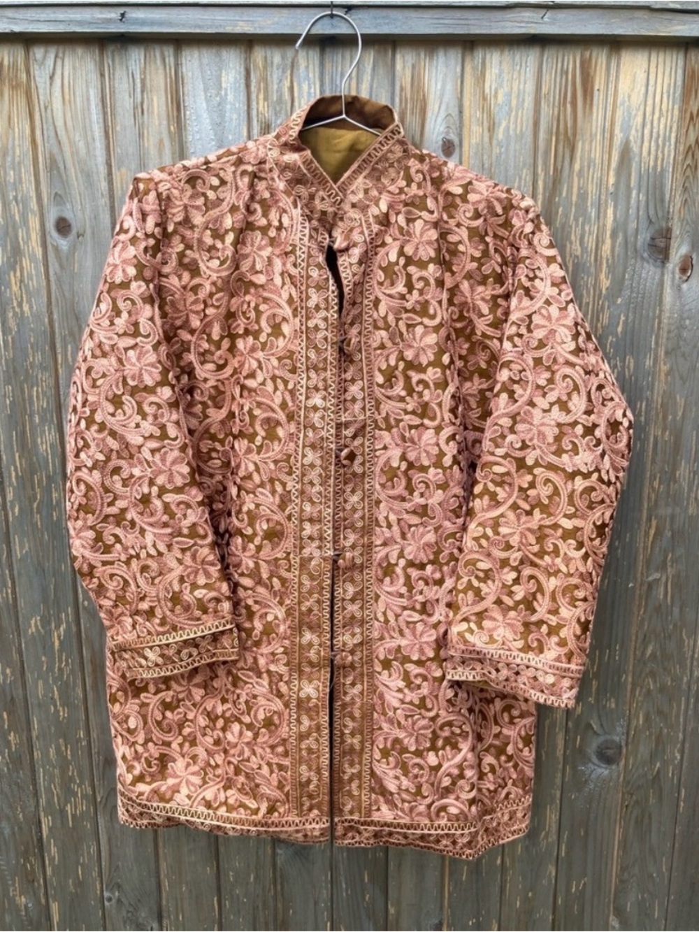Embroidered Pink Floral Blazer Jacket